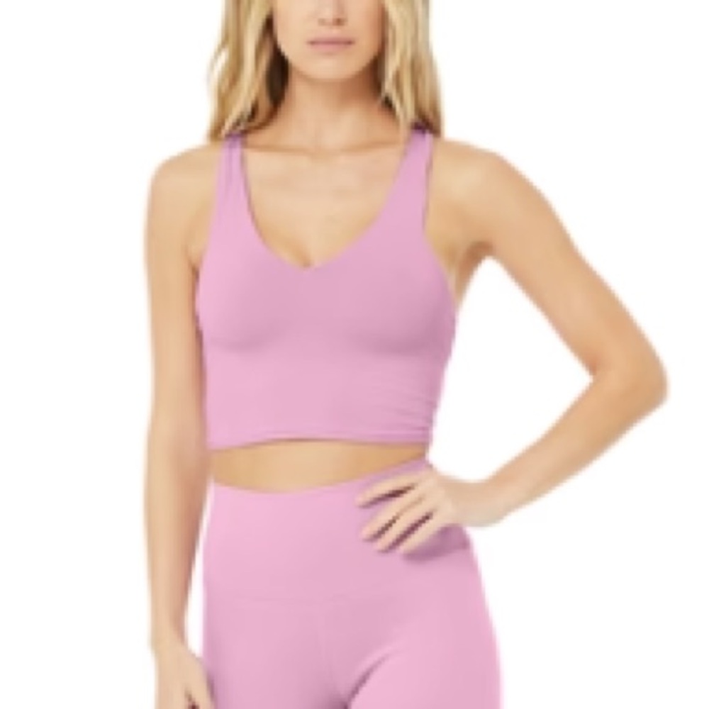 ALO Yoga Pink Lavender Airbrush Real Bra Tank